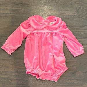 Cat & Jack Hot Pink Long Sleeve Velvet Collard Romper